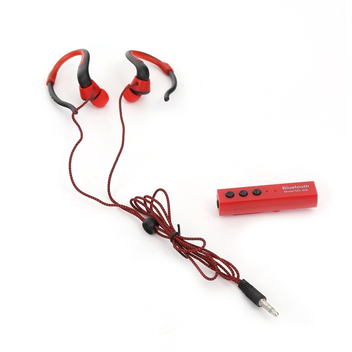 Слушалки Fiesta Bluetooth +Selfie Shuttes, червени