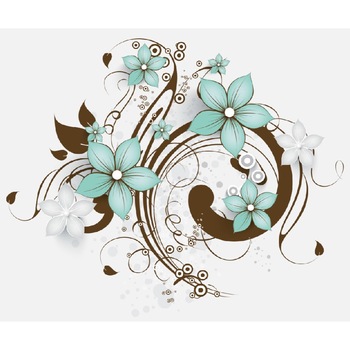 Fototapet de perete autoadeziv si lavabil Flori verzi si gri 270 x 200 cm Fototapet de perete autoadeziv si lavabil Flori verzi si gri 270 x 200 cm