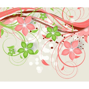 Fototapet Flori roz si verzi 300 x 200 cm Fototapet Flori roz si verzi 300 x 200 cm