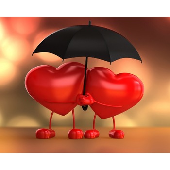 Fototapet din autocolant de perete Doi sub o umbrela 200 x 135 cm Fototapet din autocolant de perete Doi sub o umbrela 200 x 135 cm