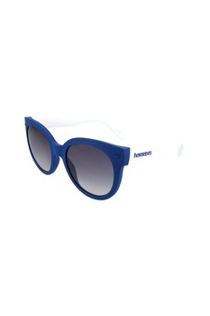 Havaianas, Ochelari de soare cat-eye cu lentile in degrade si brate contastante Noronha, Albastru/Alb, 52-21-145 Standard Havaianas, Ochelari de soare cat-eye cu lentile in degrade si brate contastante Noronha, Albastru/Alb, 52-21-145 Standard