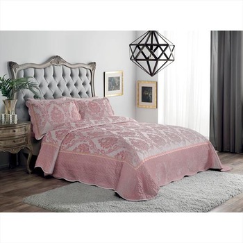 Set de lux cuvertura matlasata +2 fete de perna, TAC, June Roz Pudra Set de lux cuvertura matlasata +2 fete de perna, TAC, June Roz Pudra