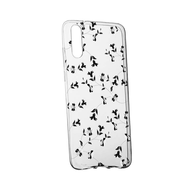 Husa pentru Samsung Galaxy A50, Black Flower, 128, din silicon premium, rezistenta la uzura, anti-alunecare
