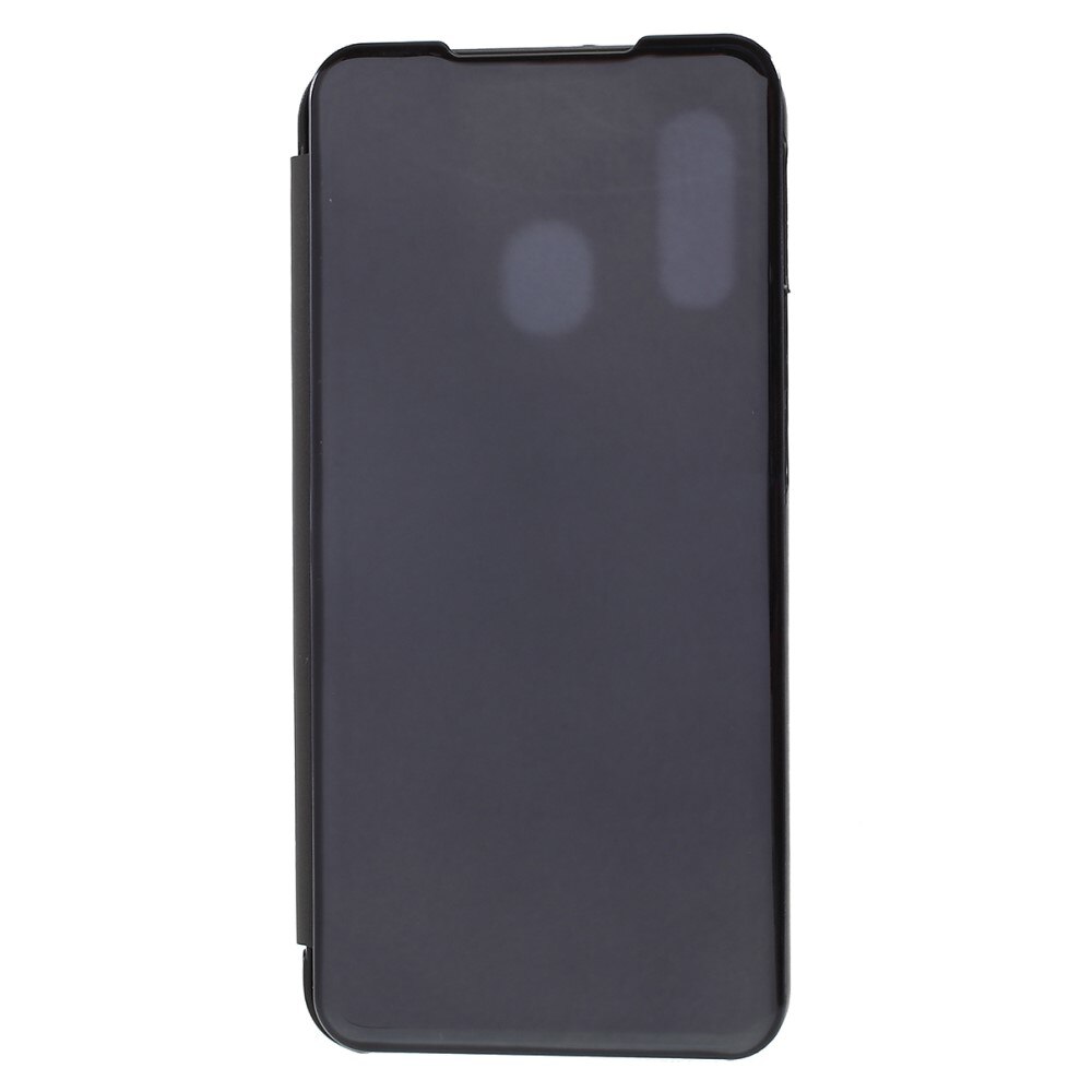 Husa Samsung Galaxy A40 - Flip Mirror tip Carte, Capac translucid, Neagra