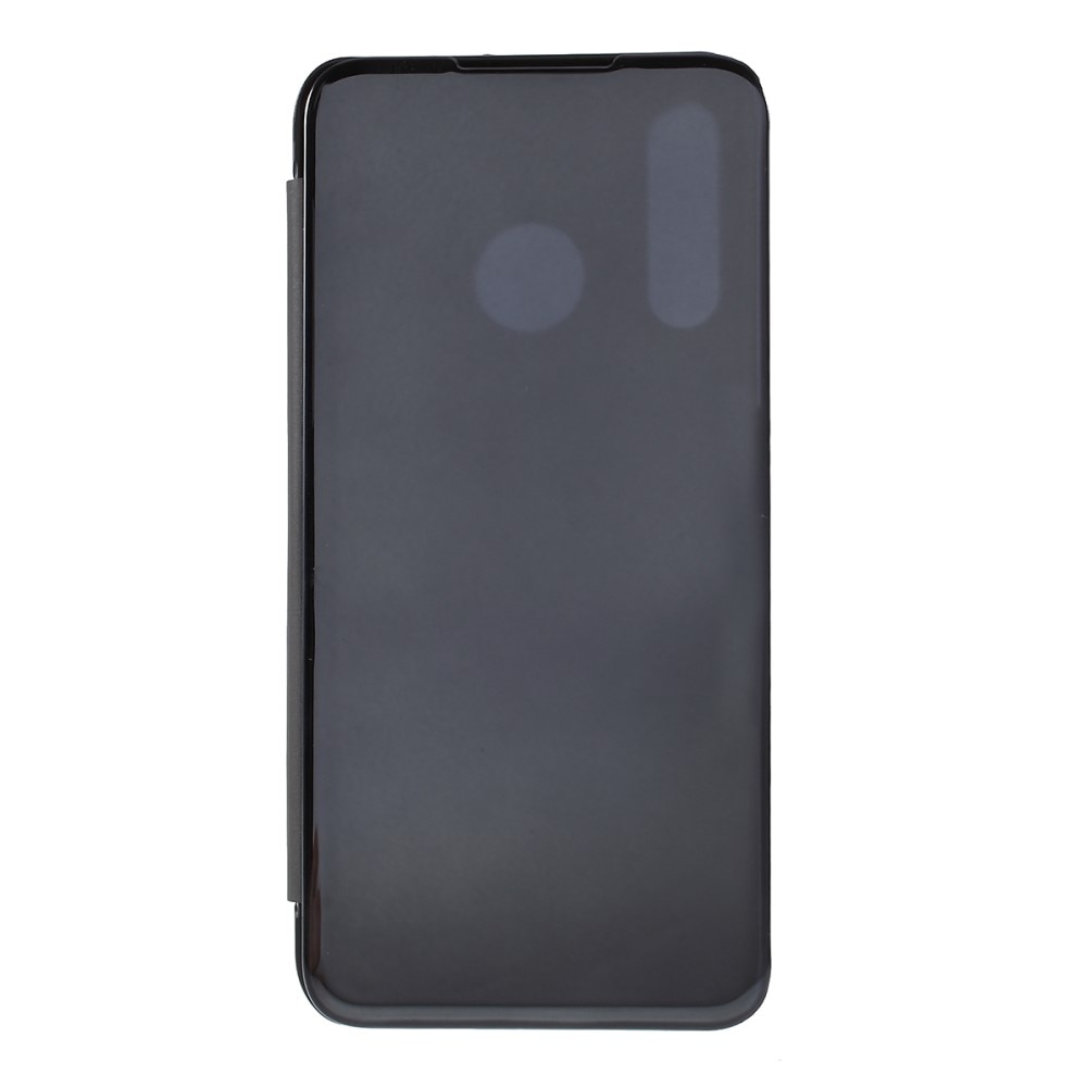 Husa Huawei P30 Lite - Flip Mirror tip Carte, Capac translucid, Neagra