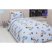 Lenjerie de pat copii Mickey Mouse, bumbac 100%, 3 piese, 140 x 200, multicolor