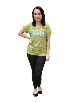 Tricou casual Thea,imprimeu fashion,D&J Exclussive, Galben Tricou casual Thea,imprimeu fashion,D&J Exclussive, Galben