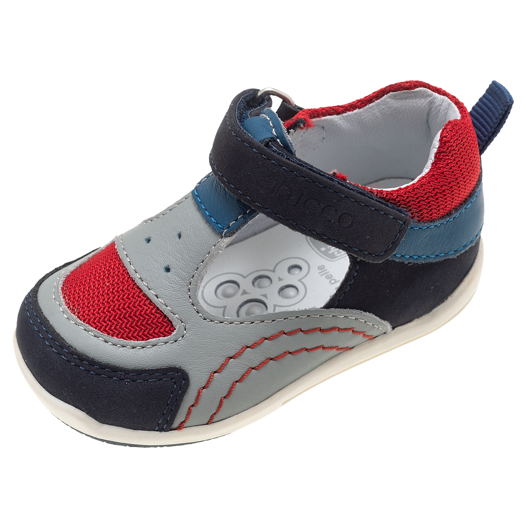 Sandale fetite Chicco G36, piele naturala gri, 61518, Multicolor