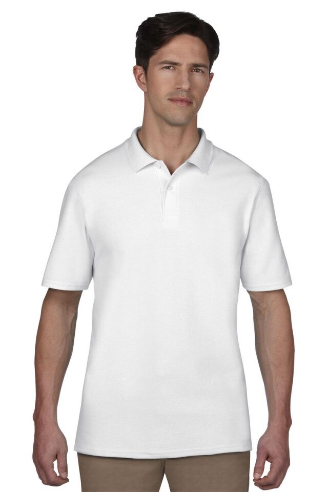 Tricou Polo barbati, 100% Bumbac, Anvil, Alb