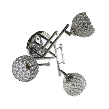 Candelabru NG 71341-3, abajur cu cristale brate reglabile 3 x E 27, 40 W, 220 V, Metal, Crom Candelabru NG 71341-3, abajur cu cristale brate reglabile 3 x E 27, 40 W, 220 V, Metal, Crom