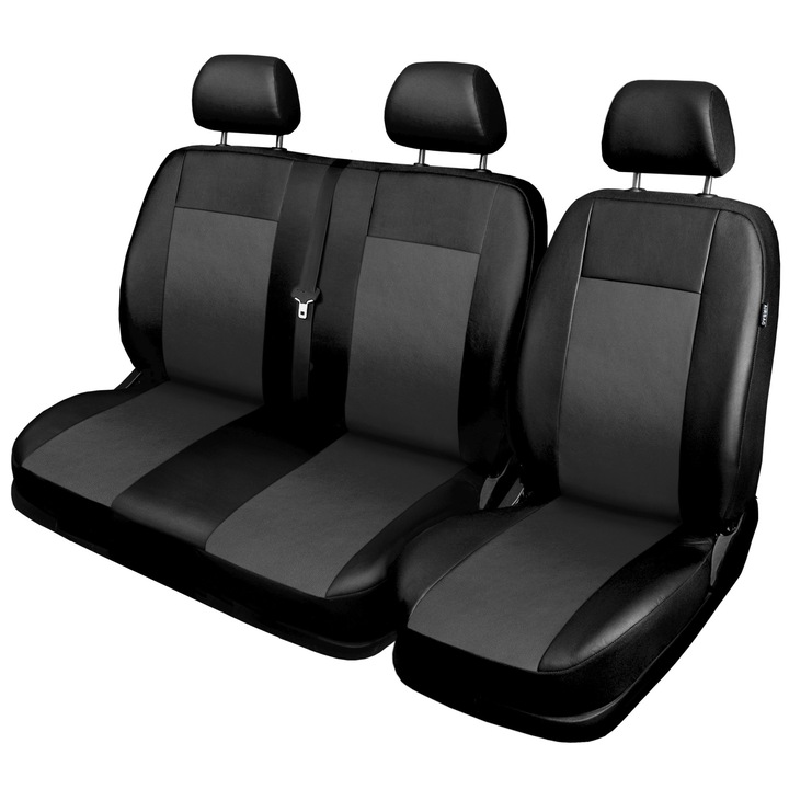 Комплект калъфи за автомобилни седалки Comfort Bus Extra, За BUS, Черен / Сив, 5 части