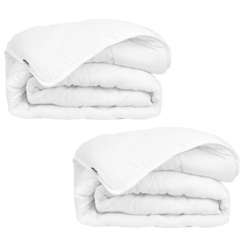 Set de 2 pilote de iarna, vidaXL, Tesatura, 155 x 220 cm, Alb Set de 2 pilote de iarna, vidaXL, Tesatura, 155 x 220 cm, Alb