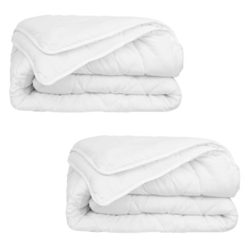Set de 2 pilote patru anotimpuri, vidaXL, Tesatura, 155 x 220 cm, Alb Set de 2 pilote patru anotimpuri, vidaXL, Tesatura, 155 x 220 cm, Alb