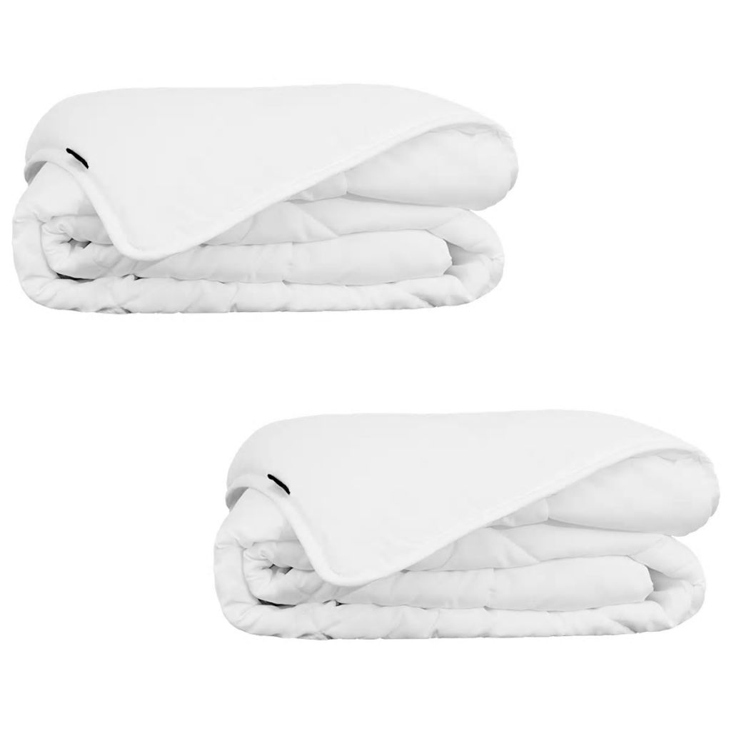 Set de 2 pilote de vara, vidaXL, Tesatura, 155 x 220 cm, Alb