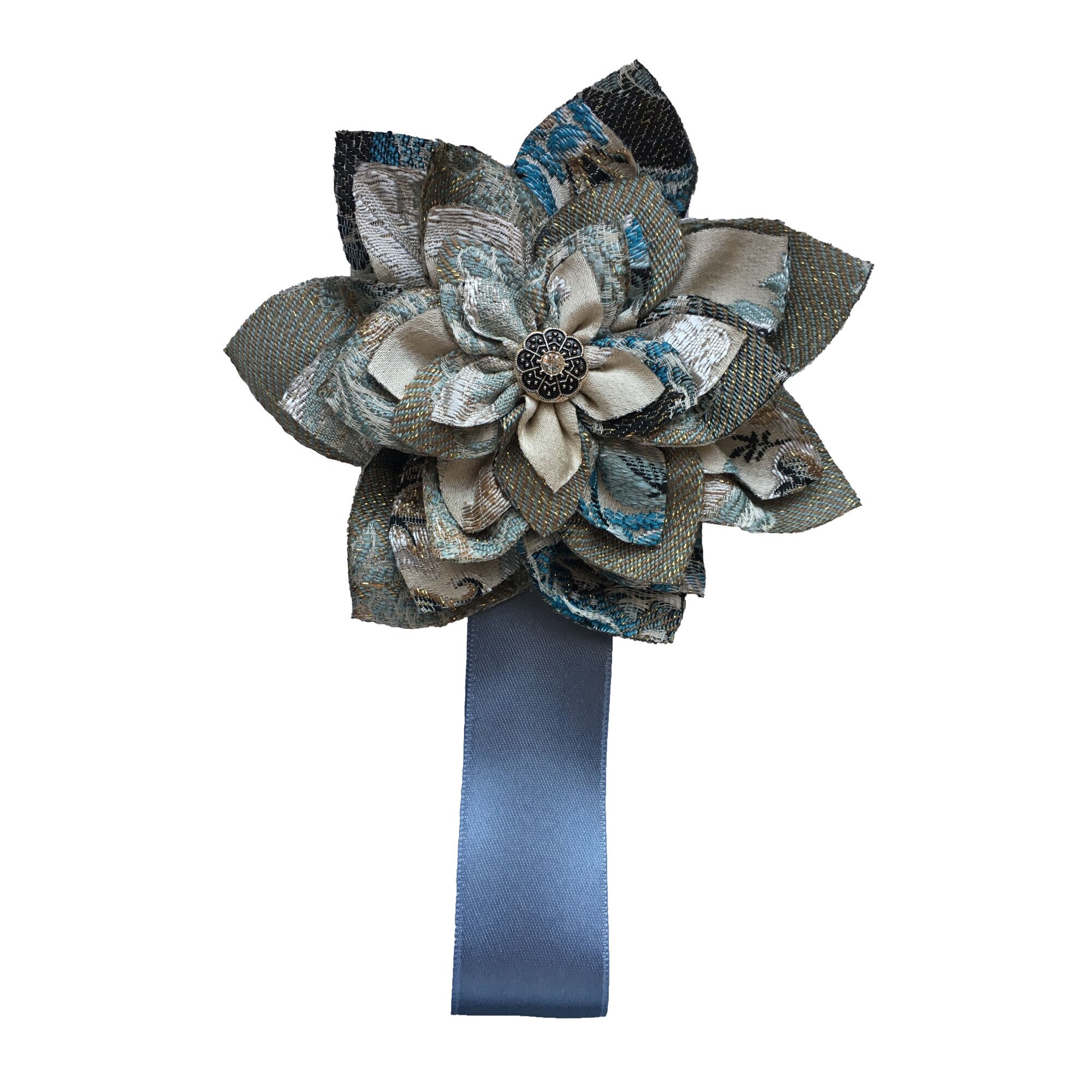 Magnet draperie albastru-argintiu vintage