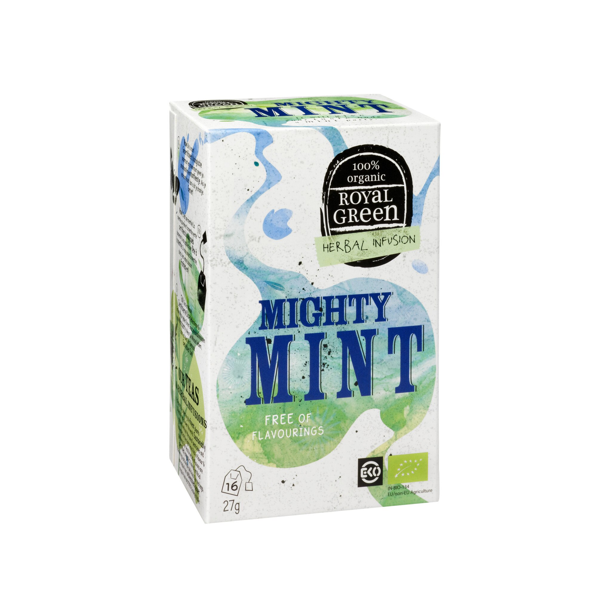 Ceai ecologic Mighty Mint, Royal Green, 27 gr, 16 plicuri