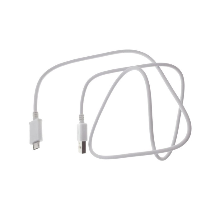 OEM USB 2.0 / microUSB kábel, PVC borítás, 85 cm, fehér