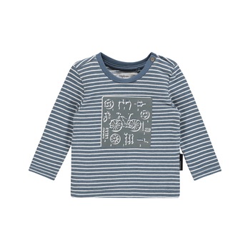 Bluza bebe, Noppies, cu capse pe umar, alb&bleumarin Bluza bebe, Noppies, cu capse pe umar, alb&bleumarin