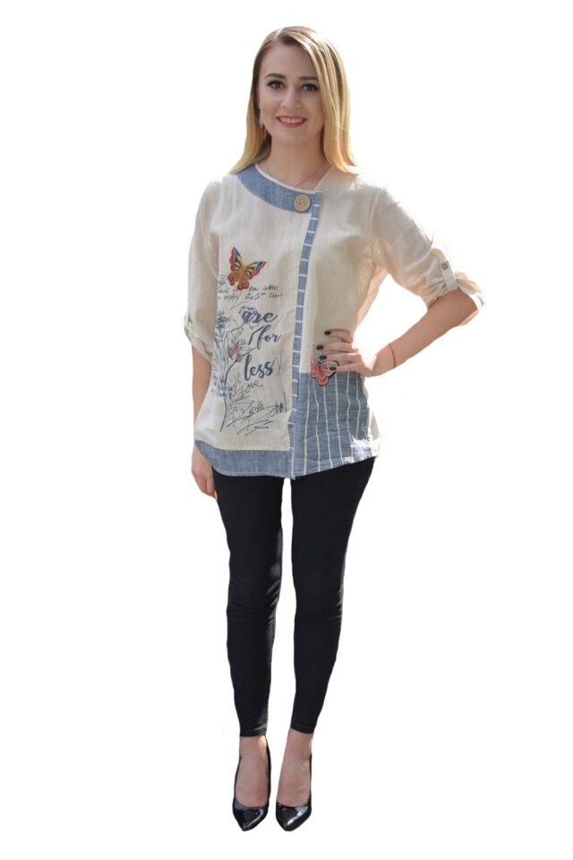 Bluza casual Paige,model deosebit,D&J Exclussive, Bej