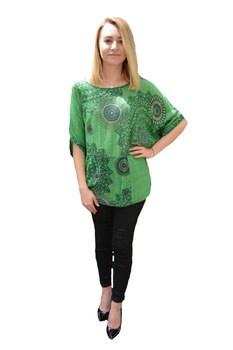 Bluza casual Ayla, design fashion, cu imprimeu, D&J Exclussive, Verde Bluza casual Ayla, design fashion, cu imprimeu, D&J Exclussive, Verde