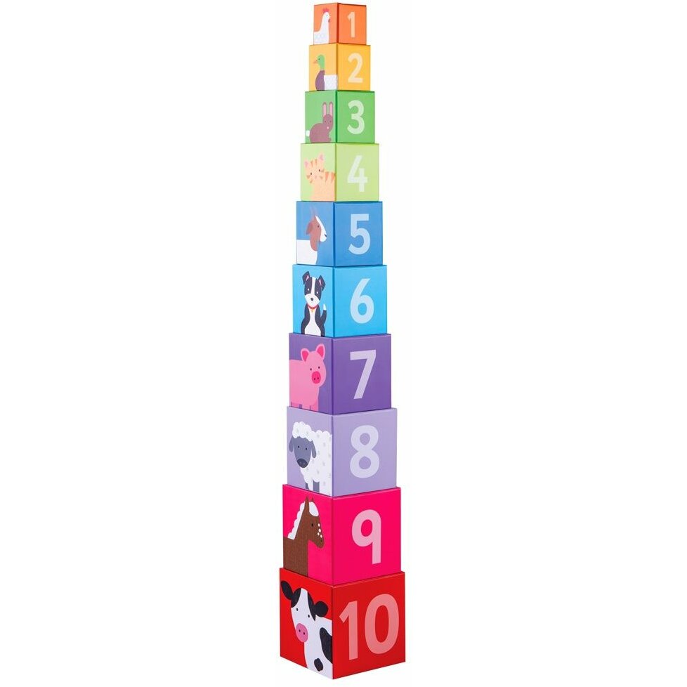 Cuburi de stivuit Ferma BigJigs