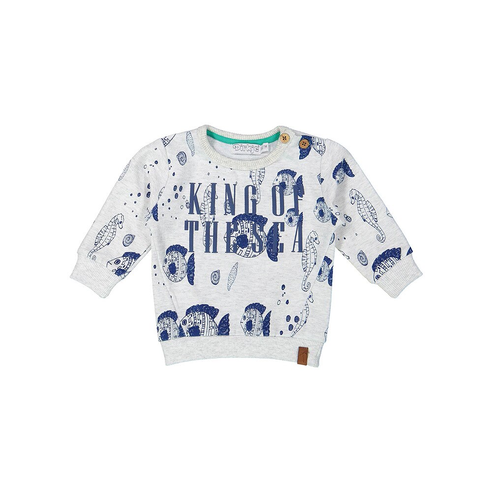 Pulover bebe, Dirkje, cu imprimeu marin, alb&albastru