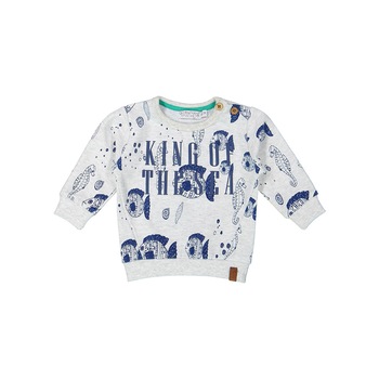 Pulover bebe, Dirkje, cu imprimeu marin, alb&albastru Pulover bebe, Dirkje, cu imprimeu marin, alb&albastru
