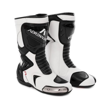 Cizme moto din piele Adrenaline Blade, alb/negru, marime 45 Cizme moto din piele Adrenaline Blade, alb/negru, marime 45