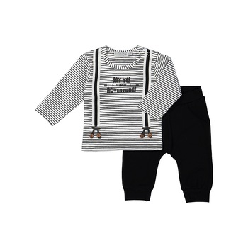 Set 2 piese bebelusi, bluza cu dungi si pantaloni, Dirkje, alb/negru Set 2 piese bebelusi, bluza cu dungi si pantaloni, Dirkje, alb/negru