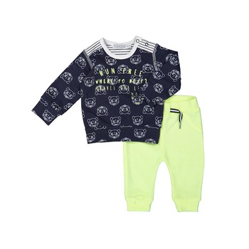 Set 2 piese bebelusi, bluza cu imprimeu si pantaloni, Dirkje, bleumarin/galben Set 2 piese bebelusi, bluza cu imprimeu si pantaloni, Dirkje, bleumarin/galben