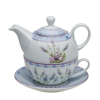 Set ceai 3 piese pentru o persoana Lavander Set ceai 3 piese pentru o persoana Lavander