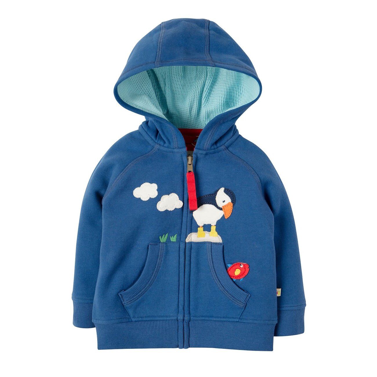Hanorac, Hayle Marine Blue Puffin, Frugi, bumbac organic, baieti