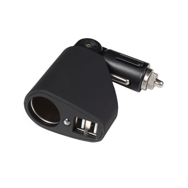 Priza auto Olesson 1351, 1 x priza, 2 x USB, Negru