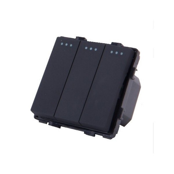 Modul intrerupator clasic triplu cap scara negru Torelectric