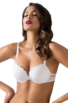 Sutien cu efect super push-up, cupa plina cu aer si gel, dantela , Intimamoda 2468, Alb Sutien cu efect super push-up, cupa plina cu aer si gel, dantela , Intimamoda 2468, Alb