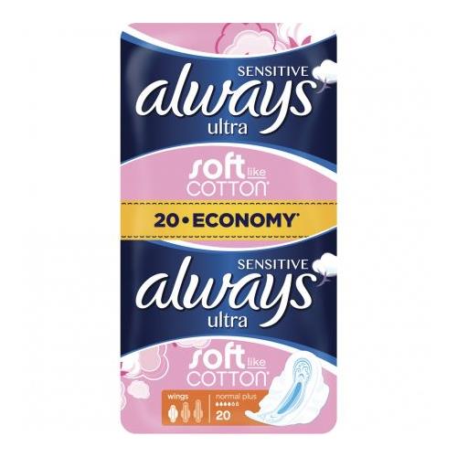 Absorbante periodice Always Ultra sensive Normal Plus Duo, 20 bucati