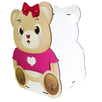 Cutie Botez Pentru Bani Model Ursulet , Roz Cutie Botez Pentru Bani Model Ursulet , Roz