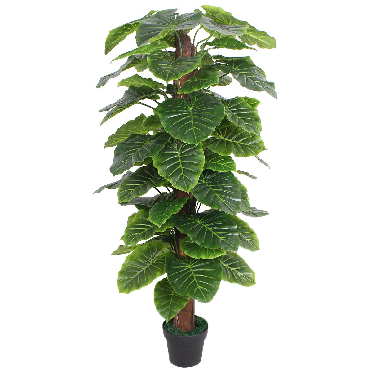 Planta artificiala Taro in ghiveci, vidaXL, Plastic, Verde, 145 cm