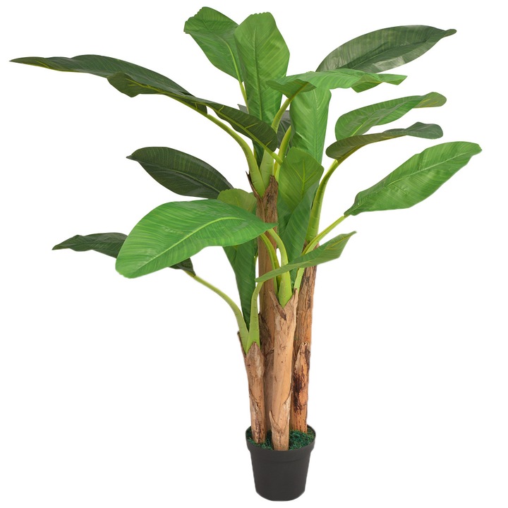 Bananier artificial in ghiveci, vidaXL, Plastic, 175 cm, Multicolor