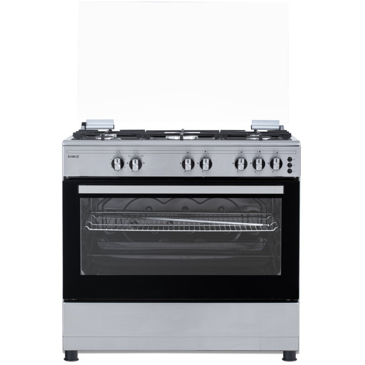 Aragaz Samus SM950AGRXS, 90x60 cm, 5 arzatoare, WOK, aprindere electrica