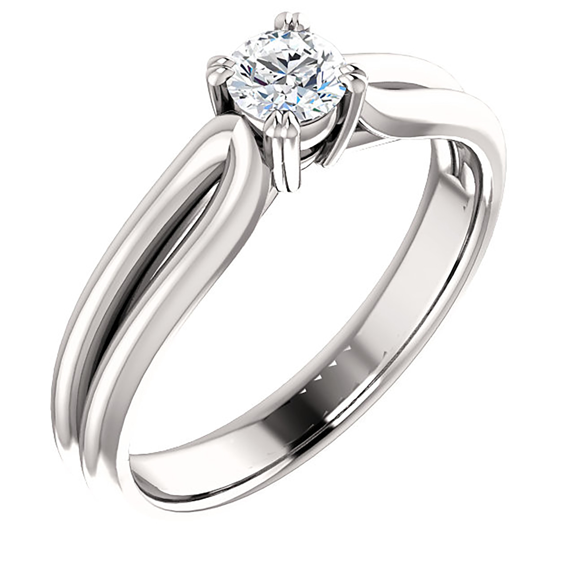 Inel de logodna, Valmand, model i71654, din Aur Alb cu Diamant incolor 0.25ct