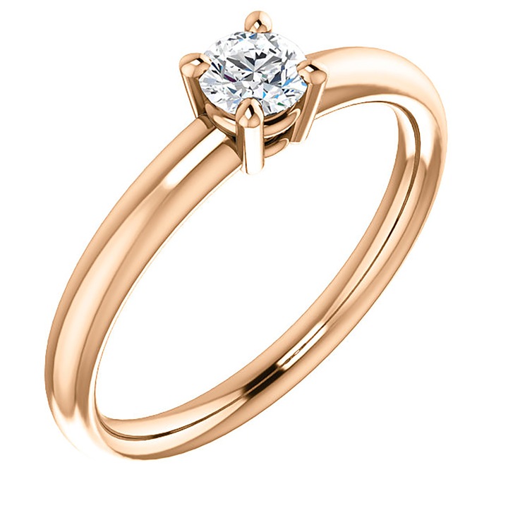 Inel de logodna, Valmand, model i122231, din Aur Roz cu Diamant incolor 0.25ct