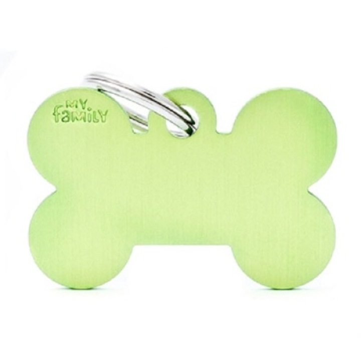 Medalion personalizabil, My Family, gama Basic Aluminium, Big Bone Aluminium Green,380 mm x 250 mm
