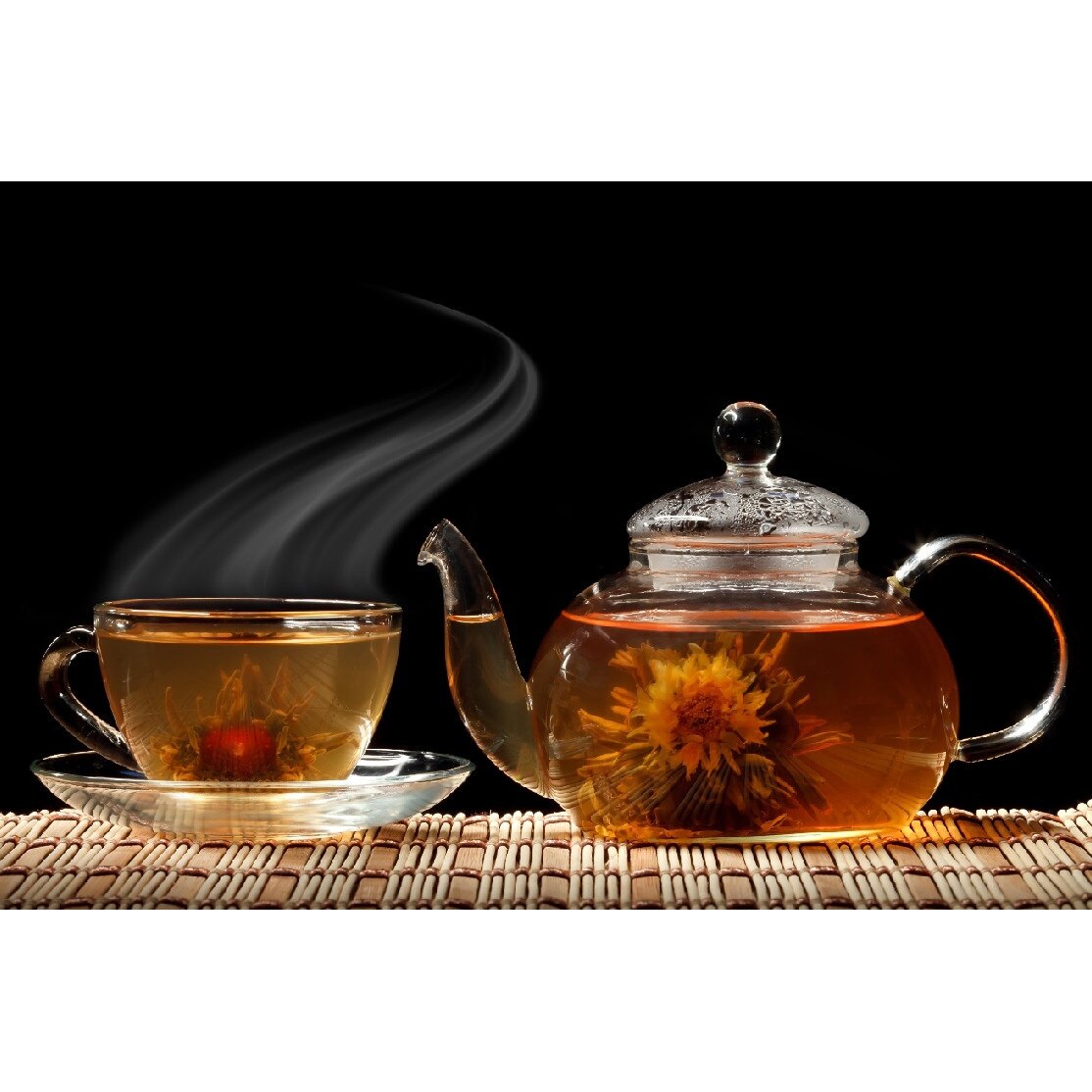 Tablou canvas Ceai cu flori (75 x 50 cm)