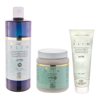 Pachet 3 produse anticelulitice, Lakshmi, crema termoactiva, argila termoactiva si ulei oxigenant, produse bio-organice certificate Pachet 3 produse anticelulitice, Lakshmi, crema termoactiva, argila termoactiva si ulei oxigenant, produse bio-organice certificate