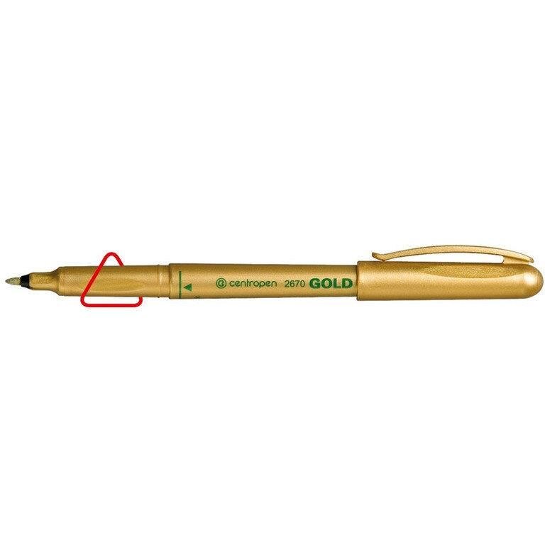 Marker permanent Centropen, varf rotund, scriere de 1.8 mm, auriu