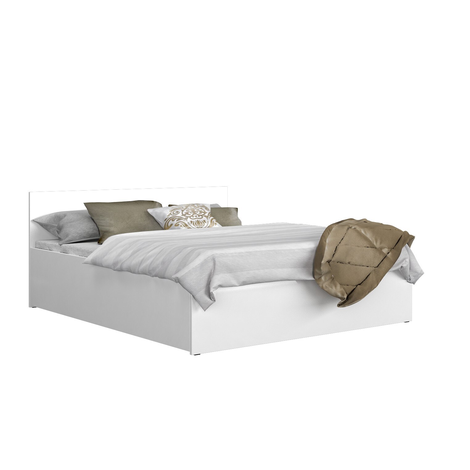Pat Eurotel, PANAMA, 200x160cm, Saltea inclusa, MDF, Alb