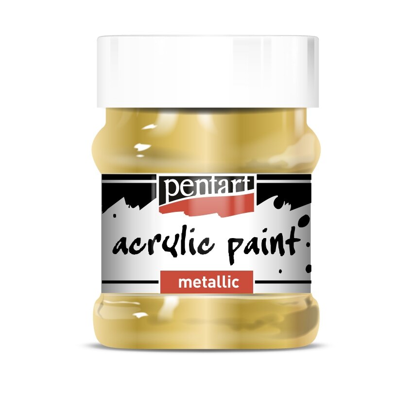 Vopsea acrilica metalizata pe baza de apa Pentart - aur, 230 ml