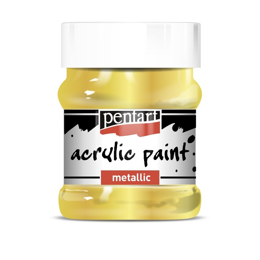 Vopsea acrilica metalizata pe baza de apa Pentart - aur baroc, 230 ml