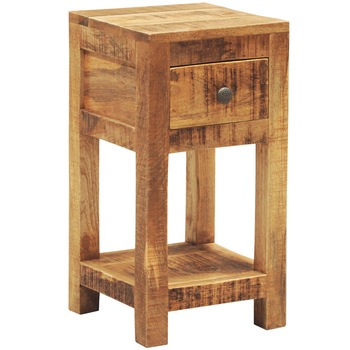 Noptiera cu 1 sertar, vidaXL, lemn masiv de mango, 30 x 30 x 58 cm Noptiera cu 1 sertar, vidaXL, lemn masiv de mango, 30 x 30 x 58 cm